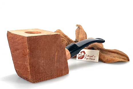 Briar wood block, Half-Bent Mouthpiece  Briar wood block, Half-Bent Mouthpiece